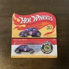 Hot Wheels 50th Anniversary Purple Volkswagen VW Beetle with Button Redline S1
