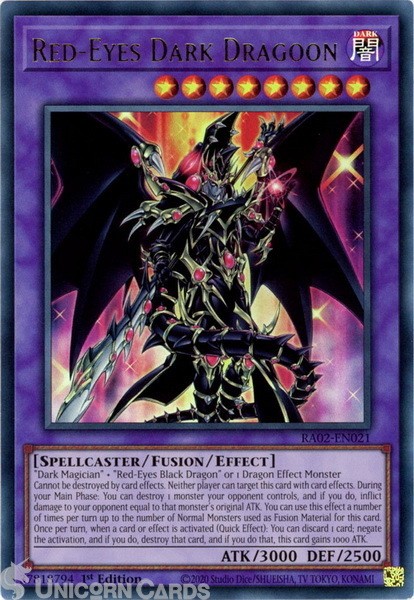RA02-EN021 Red-Eyes Dark Dragoon : Ultra Rare 1st Edition YuGiOh Card