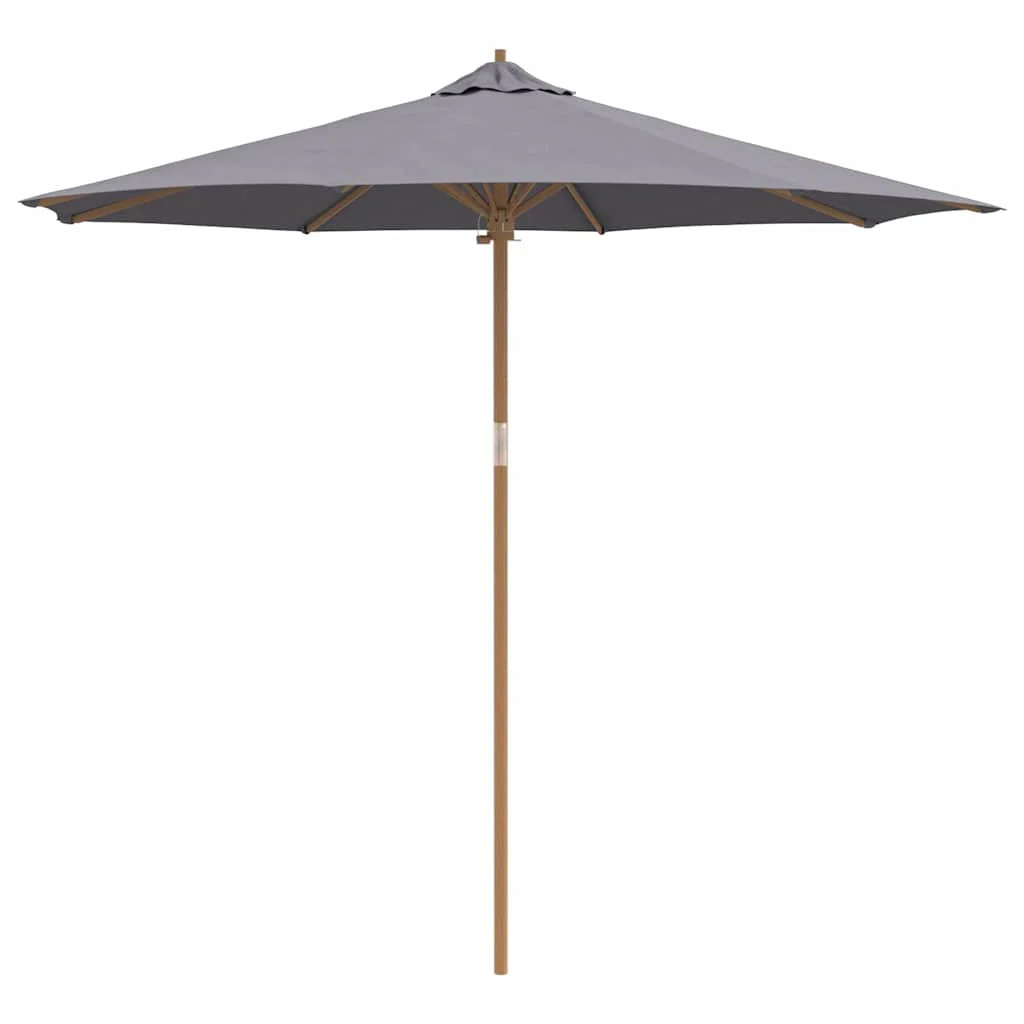 Parasol de jardin rond en bambou beige de 270x260 cm pour extérieur