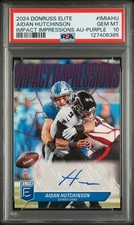 2024 Panini Donruss Elite Aidan Hutchinson Purple Auto /49 PSA 10