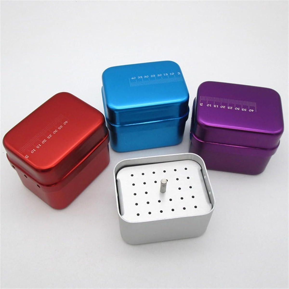 Garosa 24 Holes Dental Burs Holder + Dental Diamond Burs Drill High Speed Block Box Dental Tool,Dental Burs Holder, Burs Holder