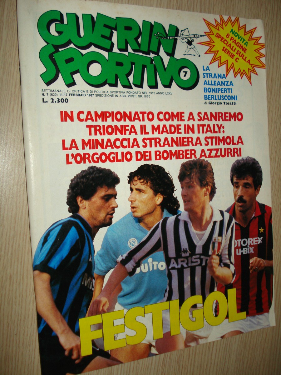 Guerin Sportivo N°7 (629) – Février 1987, Magazine Italien, Festigol Virdis Altobelli Serena