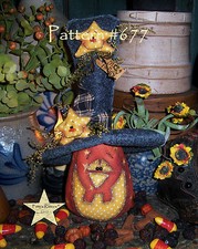 Patti's Ratties Primitive Halloween Pumpkin Star 9" Doll Paper Pattern 677