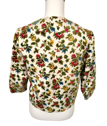 Vintage Knits by Camelon Cut Velvet Floral Jacket Womens Medium (Please Read) - Picture 2 of 6
