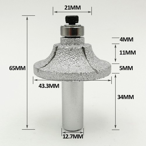 1pc Vacuum Brazed Diamond Router Bits With 1/2" Shank For Stone Marble Cutter v - Picture 4 of 43