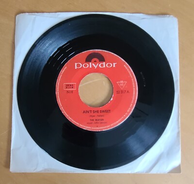 THE BEATLES-AIN'T SHE SWEET/IF YOU LOVE ME BABY-ORIGINAL GERMAN 7'' 45 ON POLYDOR