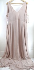 NWT Birdy Grey Minae Chiffon Bridesmaid Dress Wrap Maxi Dusty Rose Pink XL