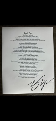 Zach Top Country Music Singer Autographed “Dirt Turns To Gold