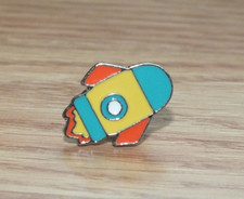 Small Multi Color Soft Enamel Rocket Ship Collectible Lapel Pin