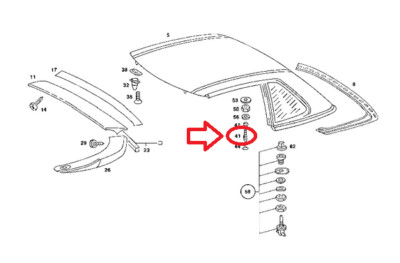 NEW MERCEDES-BENZ SL R107 REMOVABLE HARD TOP-LOCK BOLT A1077950445