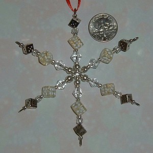 Dice-Snowflake-Christmas-Ornament-Bunco-Bunko-Holiday-Gift-Off-White-Dice