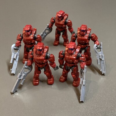 New Lot 5  Mega Bloks Construx HALO Spartan Zone Control BUILDING Figure Toys #C
