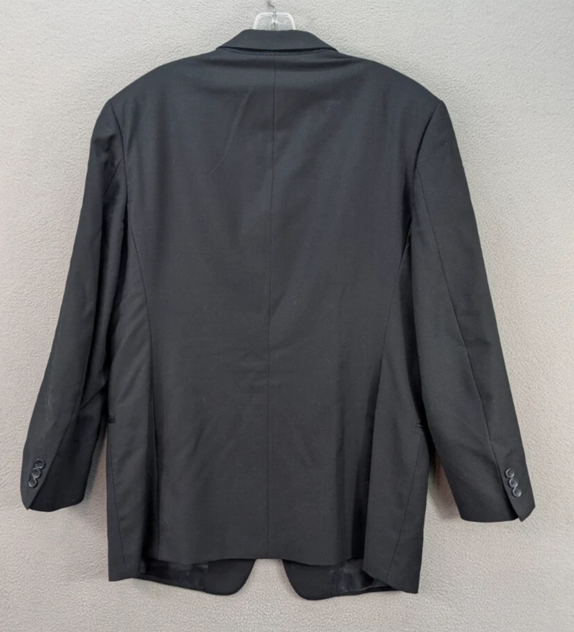 Traje Chaqueta Blazer Donna Karan Signature Para Hombre Hecho en Italia Lana Talla 41/34 Negro Foto 4 de 4
