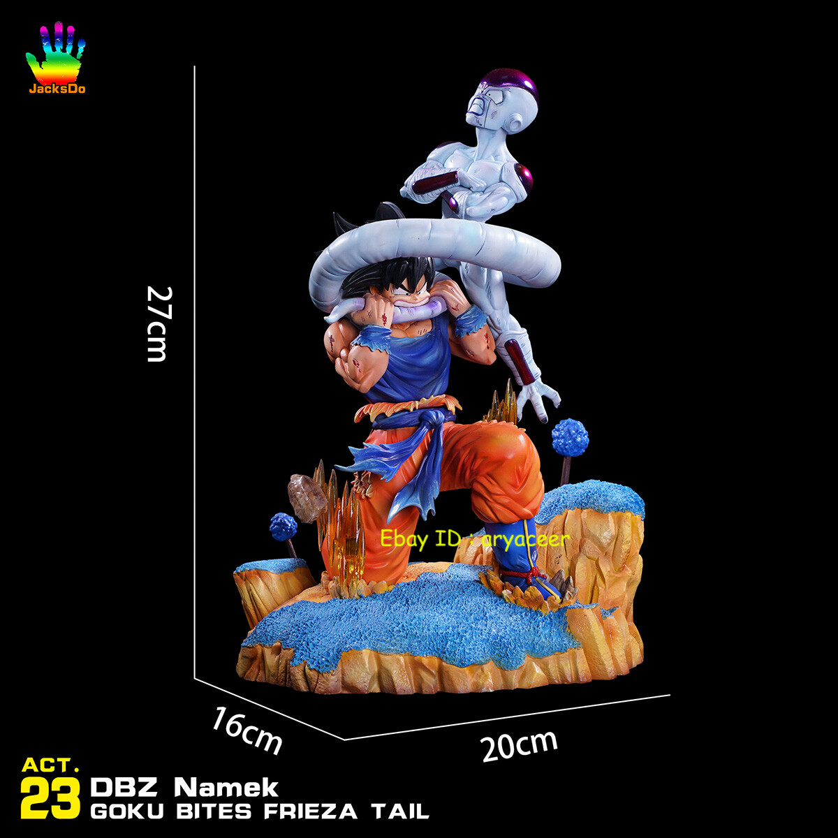 JacksDo DBZ Namek JK.ACT-23 Goku Bites Frieza Tail Limited Statue