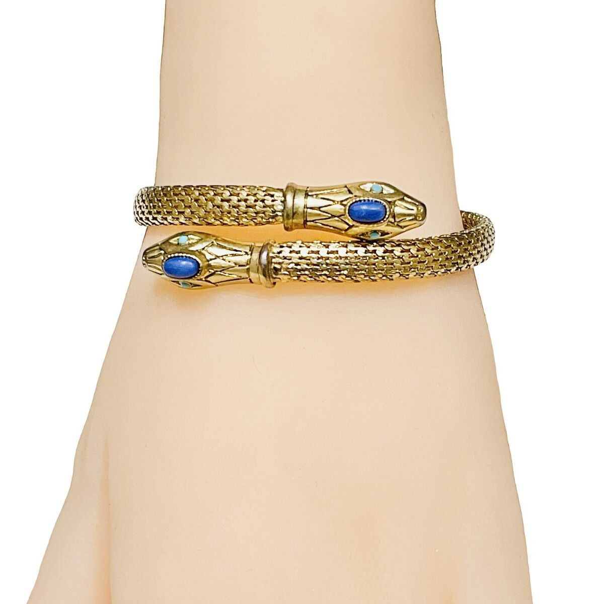 Stella Dot Snake Bracelet Egyptian Double Headed Coiled Gold Stella Dot Snake Bracelet Egyptian Double Headed Coiled Gold