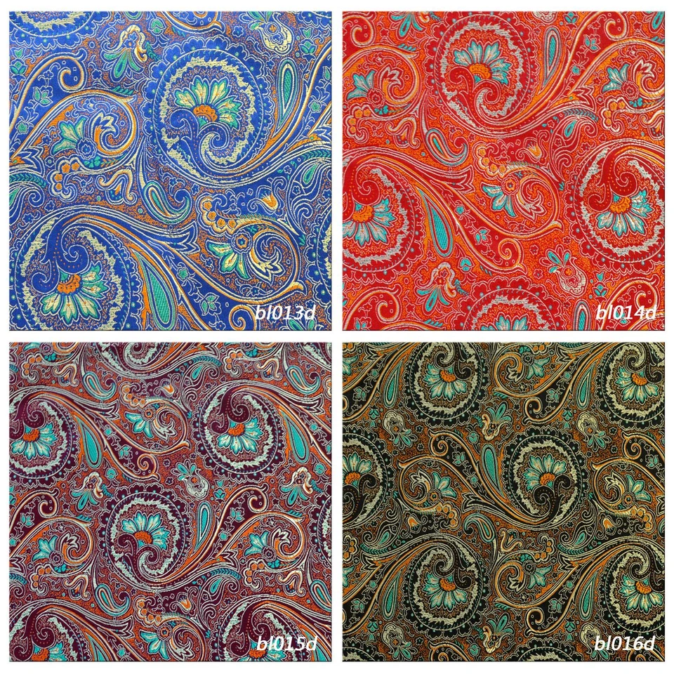 Faux Silk Brocade (Colorful Paisley) Jacquard Damask Kimono Fabric Material BL18 - Image 2 of 4