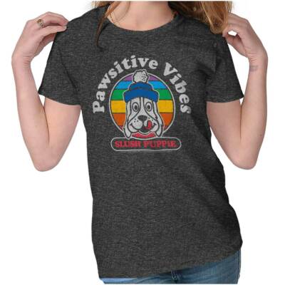Positive Vibes Pawsitive Slush Puppie Logo Womens Top Junior Graphic Tee
