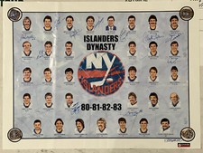 New York Islander Stanley Cup Dynasty Autographed Art Print Signed by 11 Players