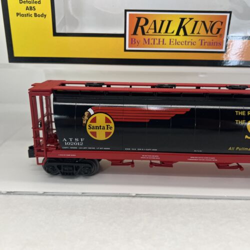 MTH RailKing 30-75721 Santa Fe Black Bonnet 4-Bay Cylindrical Hopper New O Rare - Picture 8 of 14