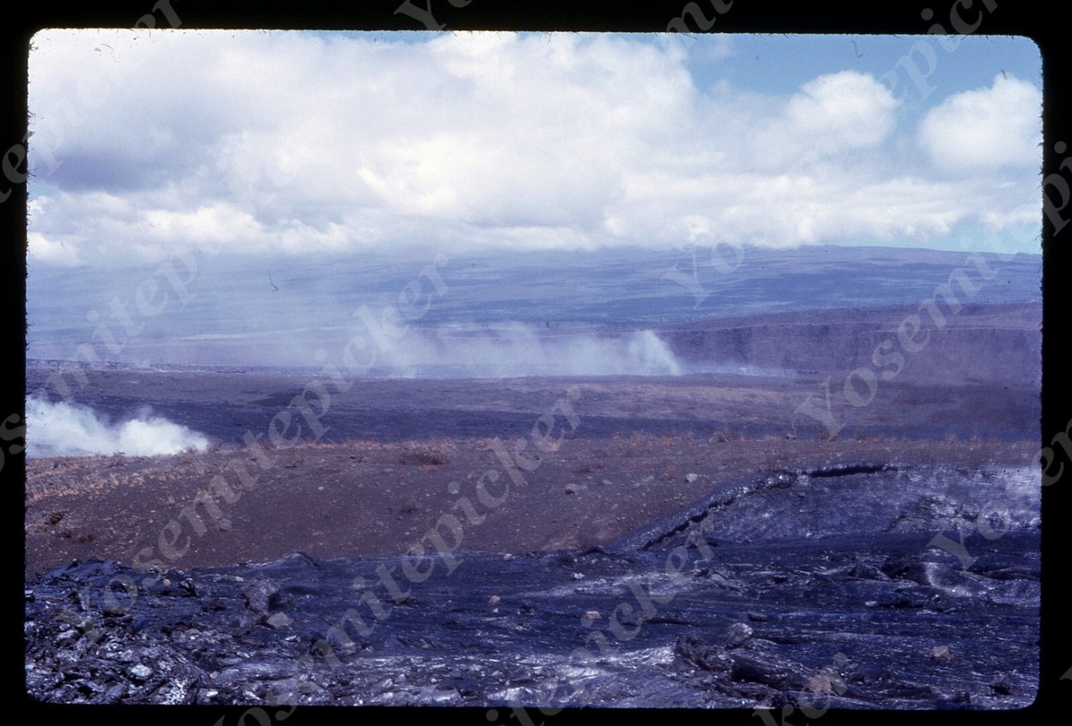 Sl84 Original Slide 1971 Hawaii steaming lava crater 326a | eBay