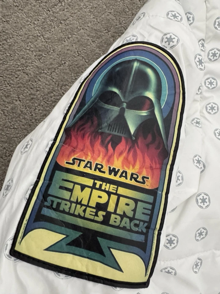 Chaqueta Star Wars Marc Ecko Para Hombre Grande Blanca Gris Reversible Plumón Puff Jacket Foto 4 de 4