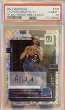 2022 Donruss Andrew Nembhard RR Sig Frame Holo Laser PSA 10 POP 3 11/75 
