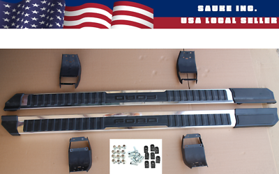 Used Ford F-150 Crew Cab Side Steps Running Boards - Black Extended Steps For 2015-2026