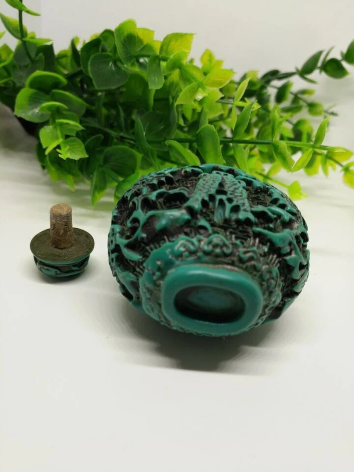 Botella de tabaco de pescado china turquesa gemelos Foto 4 de 4