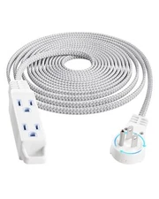 20FT 360° Rotating Flat Plug Extension Cord Flat Wall Plug with 3 Outlets Bra...
