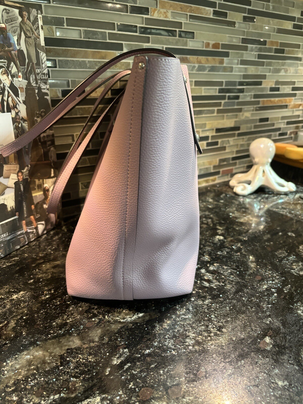 Coach 58849 MARKET TOTE Leather Large Lilac image 4