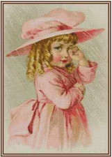 Girl Crying from Maud Humphrey Bogart Print Counted Cross Stitch Chart No.50-113