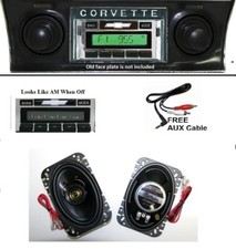 1968-1976 Chevy Corvette Radio With Stereo Speakers Custom Fit 230 Cam