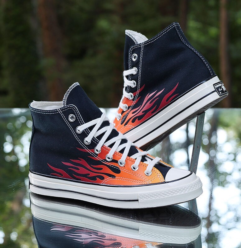 Converse Chuck 70 Hi \'Flames\' 165024C Men\'s Shoes Size 8.5 Converse Chuck 70 High Flames - 0kr. | 165024C | TheStreets.dk main image 4