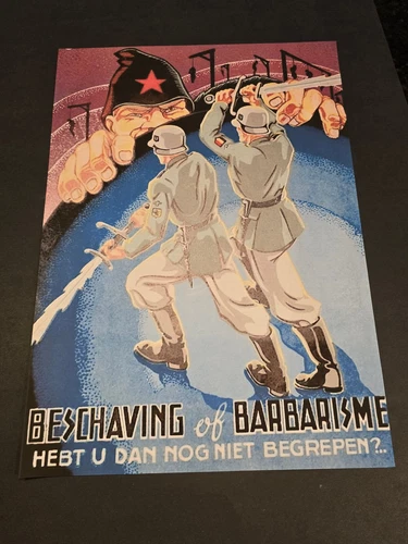 ANTI RUSSIAN COMMUNIST COMMUNISM German Military Poster Print WW2 WWII