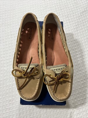 Sperry Top Sider Angelfish Gold and Brown Boat Shoes Women's