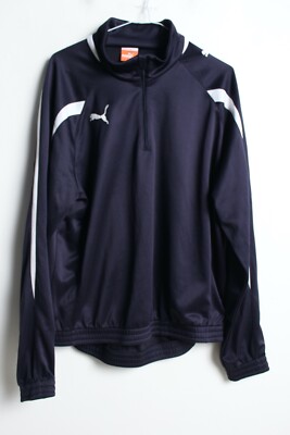 Puma Mens Zip Neck Track Jumper - Navy - Size M Medium (I88)