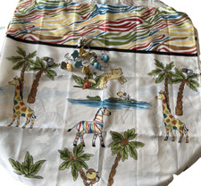 Shower Curtain Monkeys Lions Elephants and Zebras Hangers Included 70 in