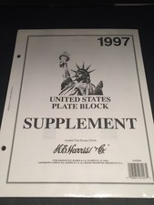 1997 H E Harris Liberty Plate Block Stamp Album Supplement Sealed Pages New