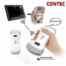 Veterinary Wifi Wireless Ultrasound Scanner Color Doppler Convex Linear 2 Probes