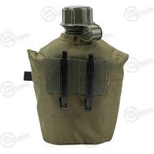 Classic US Army Style MFH Water Bottle with Cover - Olive Green- 1L-Brand New