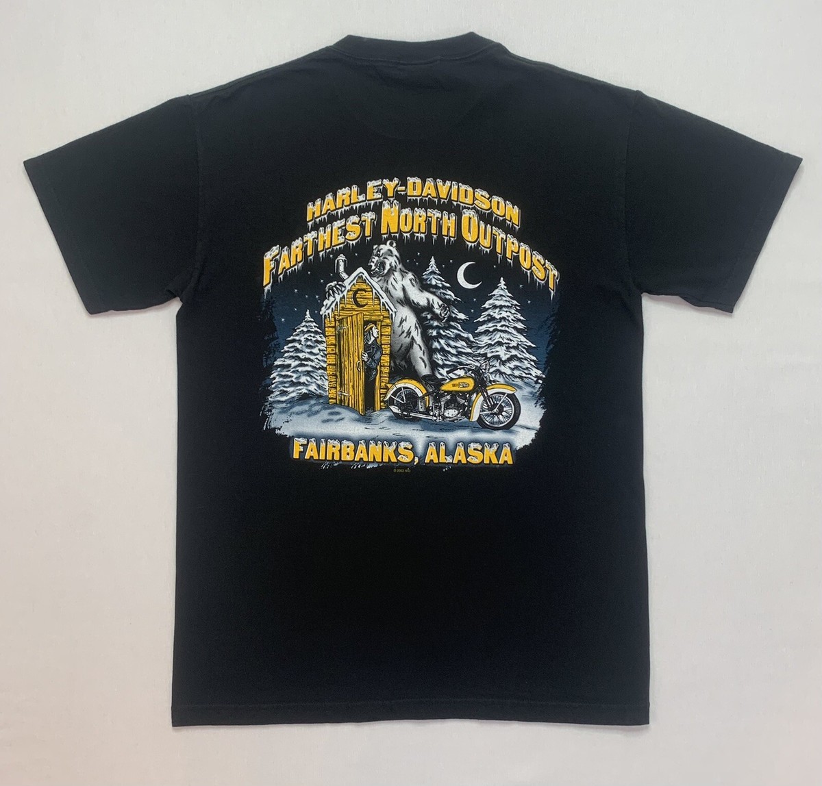 T-shirt Vintage Harley-Davidson Alaska 2003 - Style Biker Rétro En Coton - Taille L