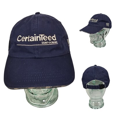 CertainTeed Kati Sportcap Baseball Cap Hat Adjustable Strap Back Navy Blue NEW