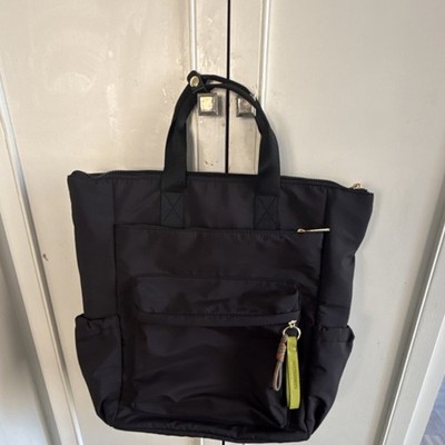 ACCESSORIZE Black Convertible Backpack with Inner Pockets and Bag Charm