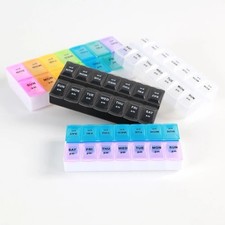New Premuim Hot 7 Day 14 Grids Portable Travel Weekly Pill Organizer Case Box St