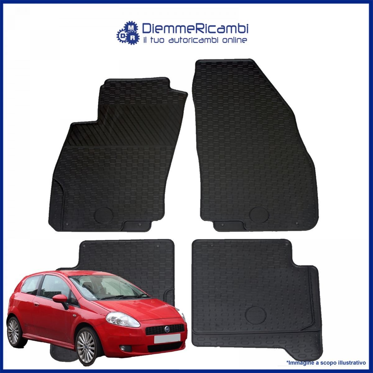 TAPPETI - TAPPETINI IN GOMMA 3D NERI PER FIAT GRANDE PUNTO DAL 2006 IN POI