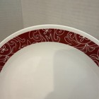 Corelle Bandhani 10.25" Dinner Plates Red & White Floral Band On White Set Of 10 — photo 4