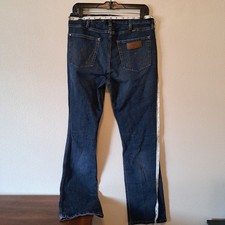 Wrangler Womens Dark Wash Bootcut Denim Jeans Western W Stitching 29x31