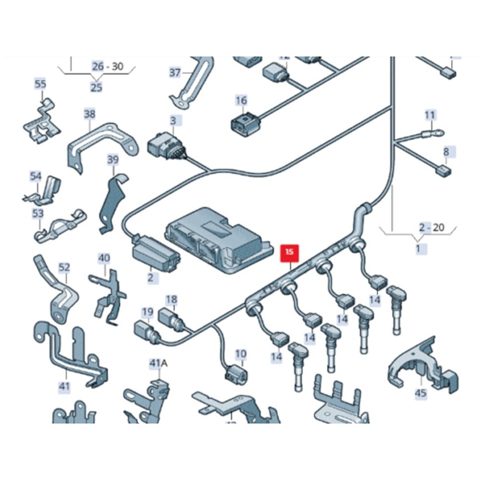 Red Ignition Coil Engine Wire Wiring Harness For Audi A4 S4 A5 S5 A6 S6 red-ignition-coil-engine-wire-wiring-harness-for-audi-a4-s4-a5-s5-a6-s6