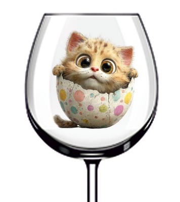 12x Ostern Katze Kätzchen Vinyl Aufkleber Abziehbild Becher Weinglas Flasche Laptop Becher