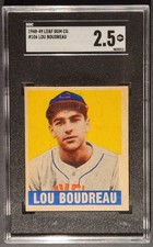 Lou Boudreau, Rookie Card, 1948 Leaf #106, HOF - SGC 2.5 GD+. rookie card picture